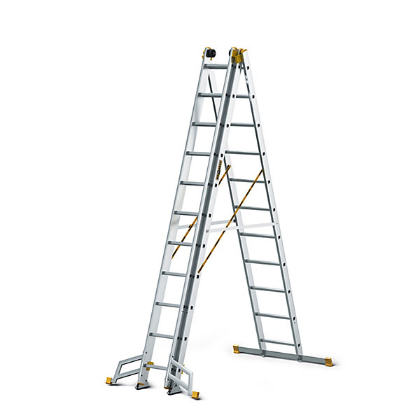 échelle multifonctionnelle en aluminium DRABEST PRO MAX 3x11 échelons 150 kg 1 pièce.