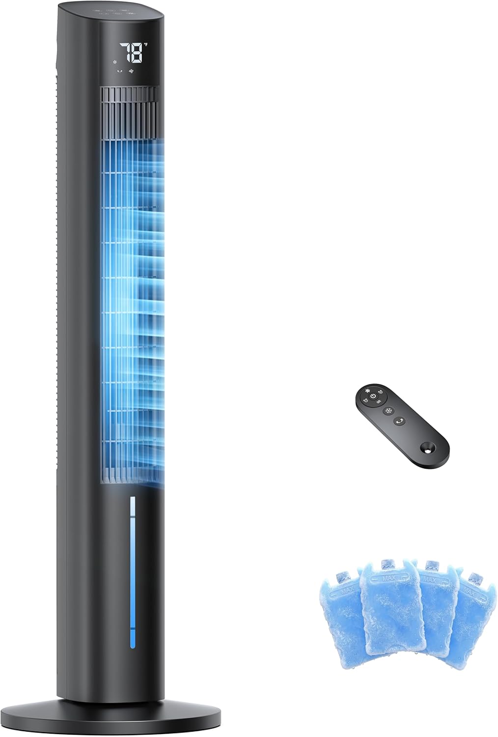 Windowless Portable Air Conditioners, 45 3-IN-1 Evaporative Cooler for Room No window, 12H Timer & 60° Swing, 1.06Gal Water Tank & 4 Ice Packs, Quiet Portable ac Unit with Remote for Bedroom