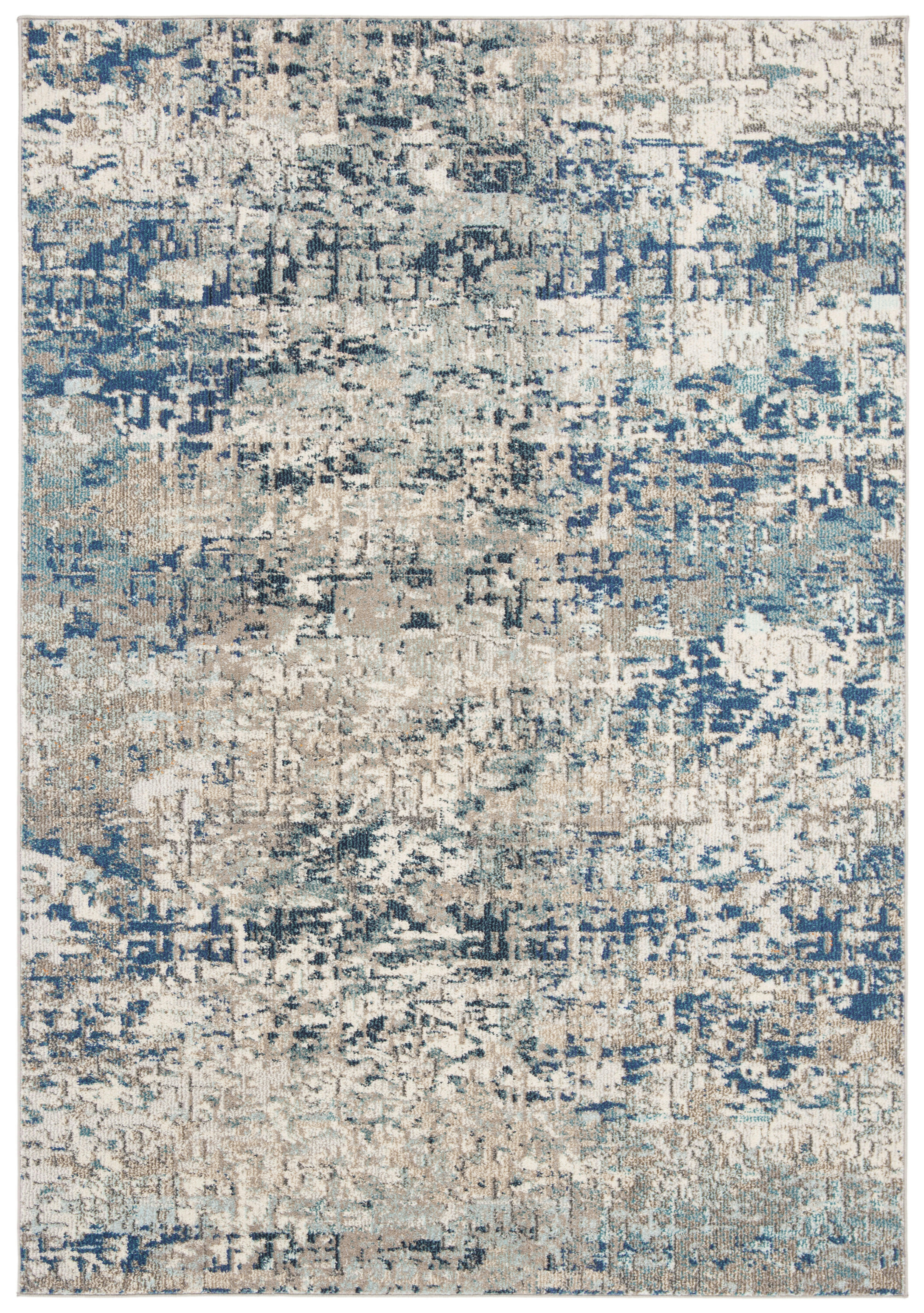 MADISON - Tapis de salon interieur en gris & bleu, 160 x 229 cm