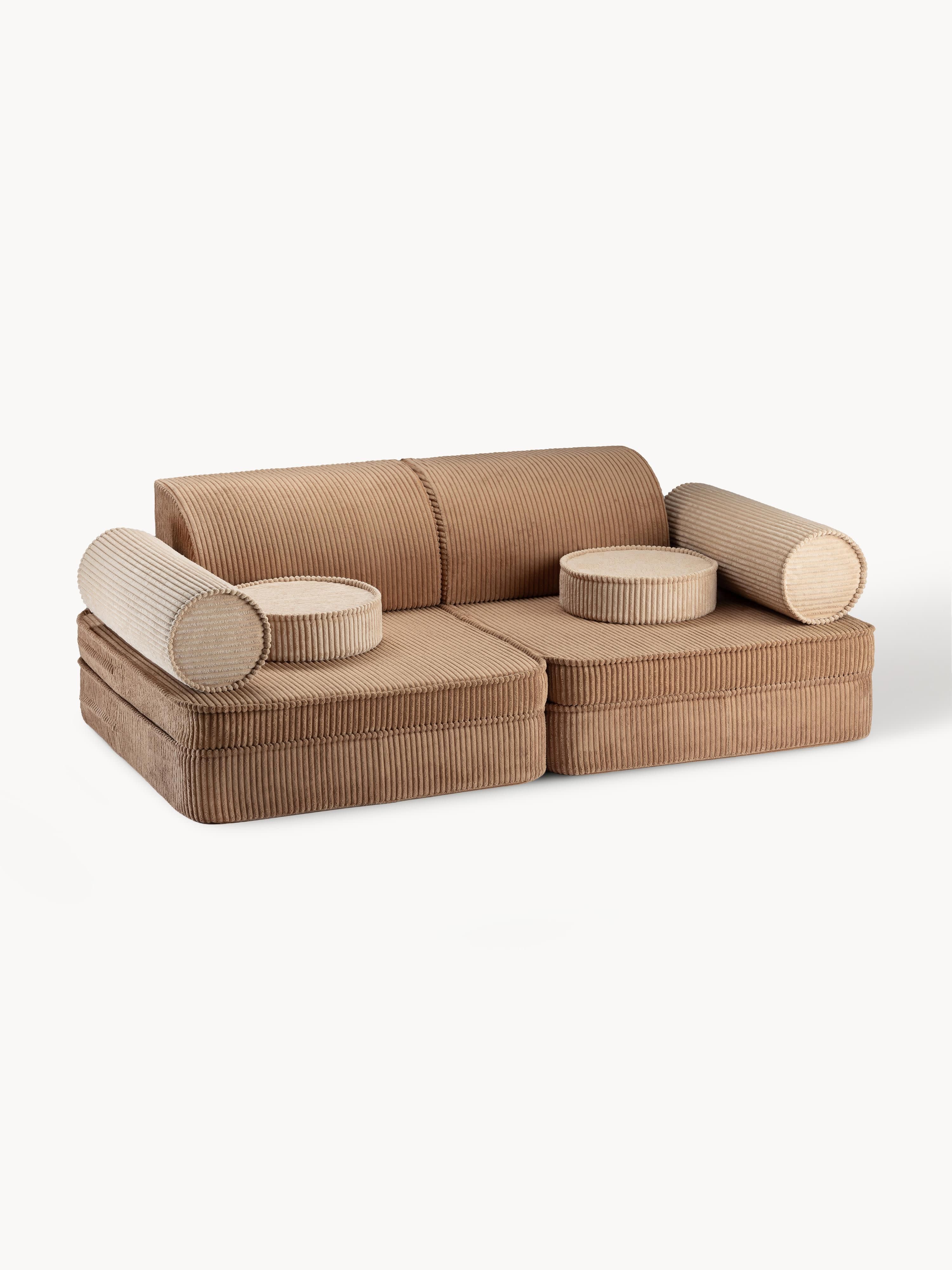 Modulares Spielsofa Sugar aus Cord für Kinder