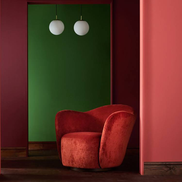 Habitat x Morris & Co. Wightwick Velvet Armchair - Rust