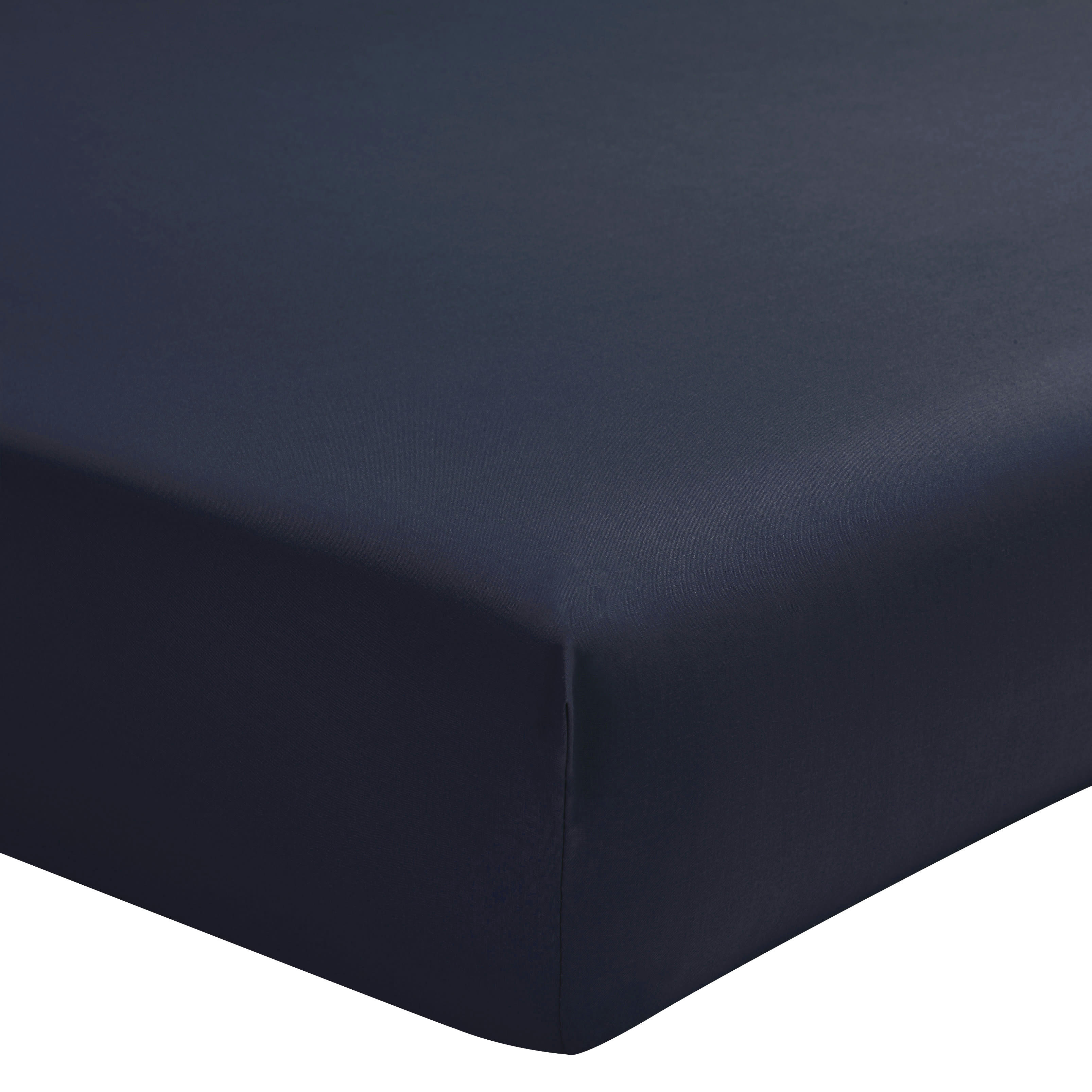 ROYAL LINE - Drap housse uni en percale de coton bleu 140x190