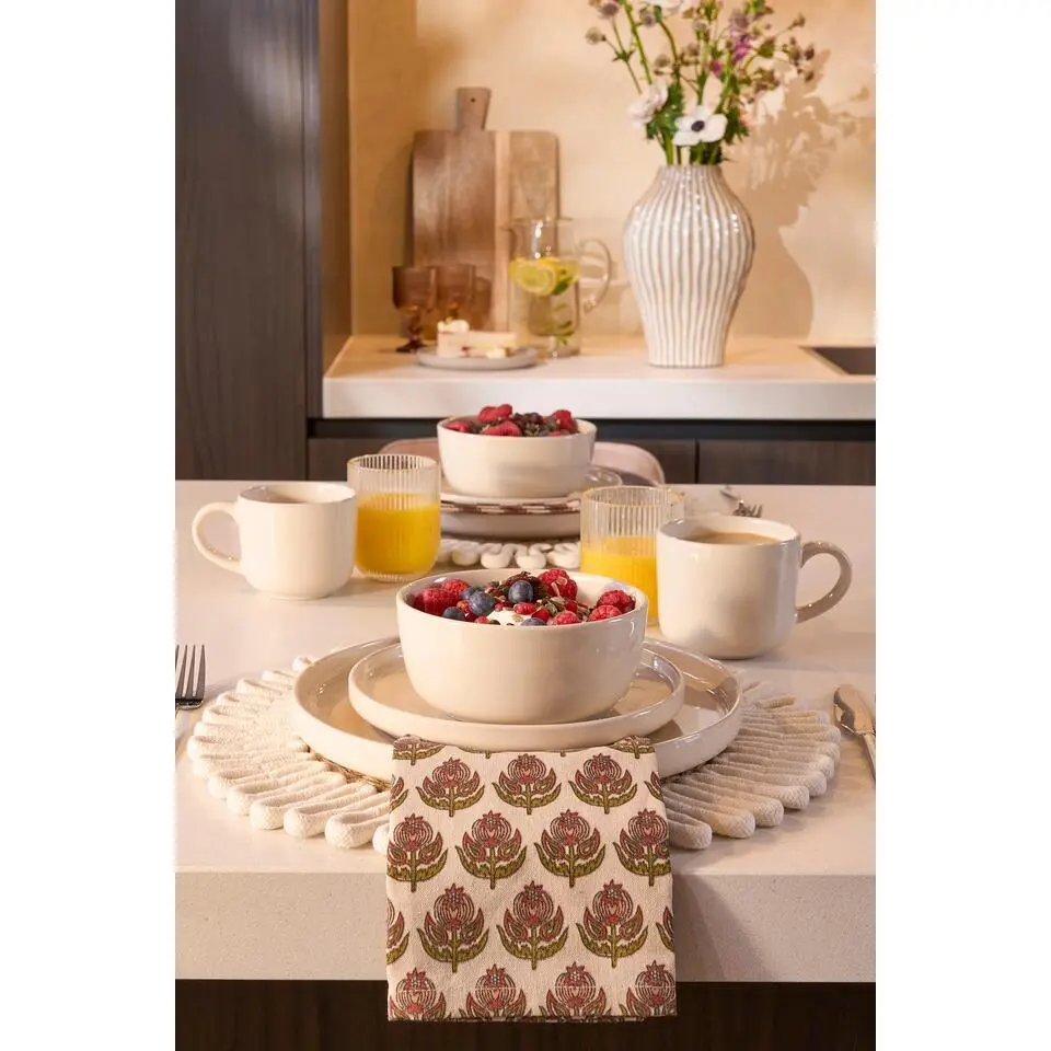 Mica Decorations Ozzu Serviesset 4 Persoons - Steengoed - Off-white