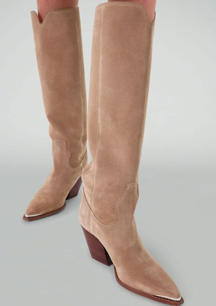 Beige suède cowboylaarzen