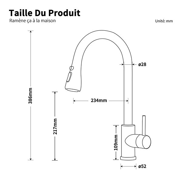 Mitigeur de Cuisine Pivotant 360 degrés Robinet Cuisine Tuyau en Silicone Blanc Mitigeur Evier Cuisine Blanc en Laiton Chromé