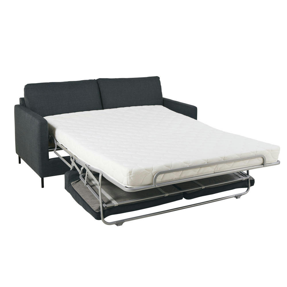 Julian - Canapé convertible 2/3 places gris anthracite, matelas 14 cm