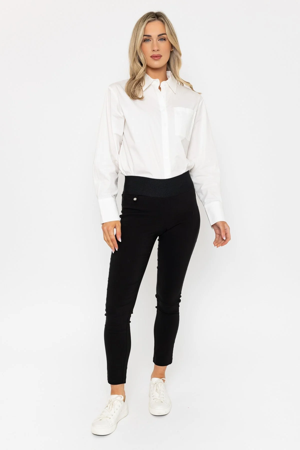 Straight Leg Bengaline Pant in Black