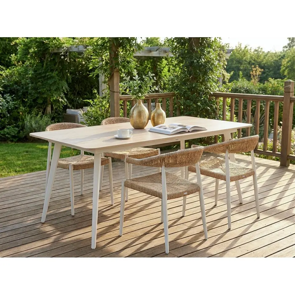 RODALLO - Tuintafel - Travertijn - 160 x 90 cm - Gesinterde steen