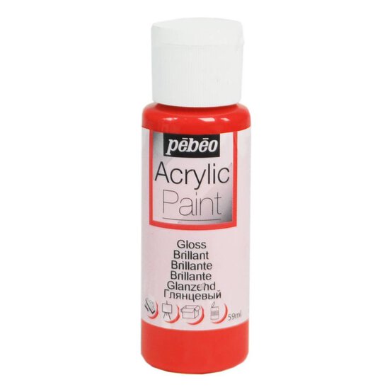Pebeo Red Gloss Acrylic Craft Paint 59ml