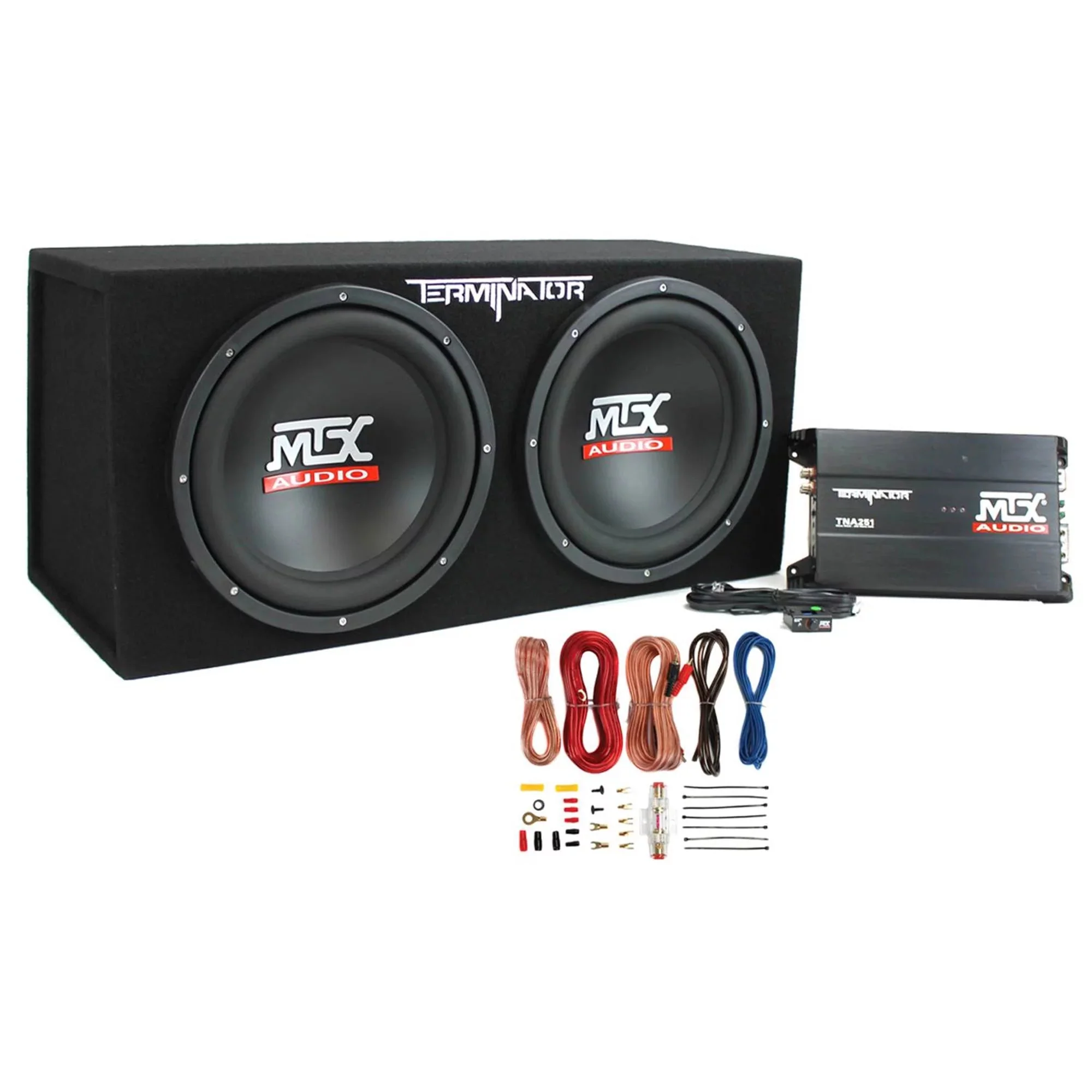 12��� 1200W Dual Car Subwoofer Package with Amplifier  Installation Kit