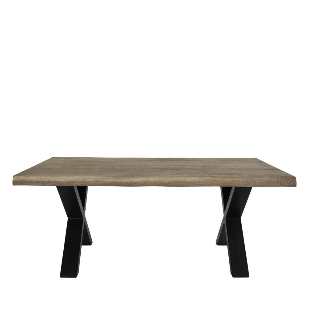 TOULON - Table basse en métal et bois foncé