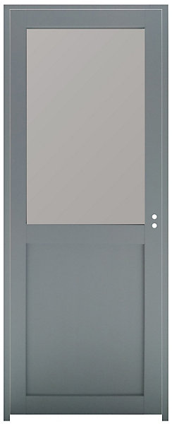 Bloc Porte Athena Gris Clair Vitrée H204 X L73 Cm Côte Tableau P.gauche Gd Menuiseries
