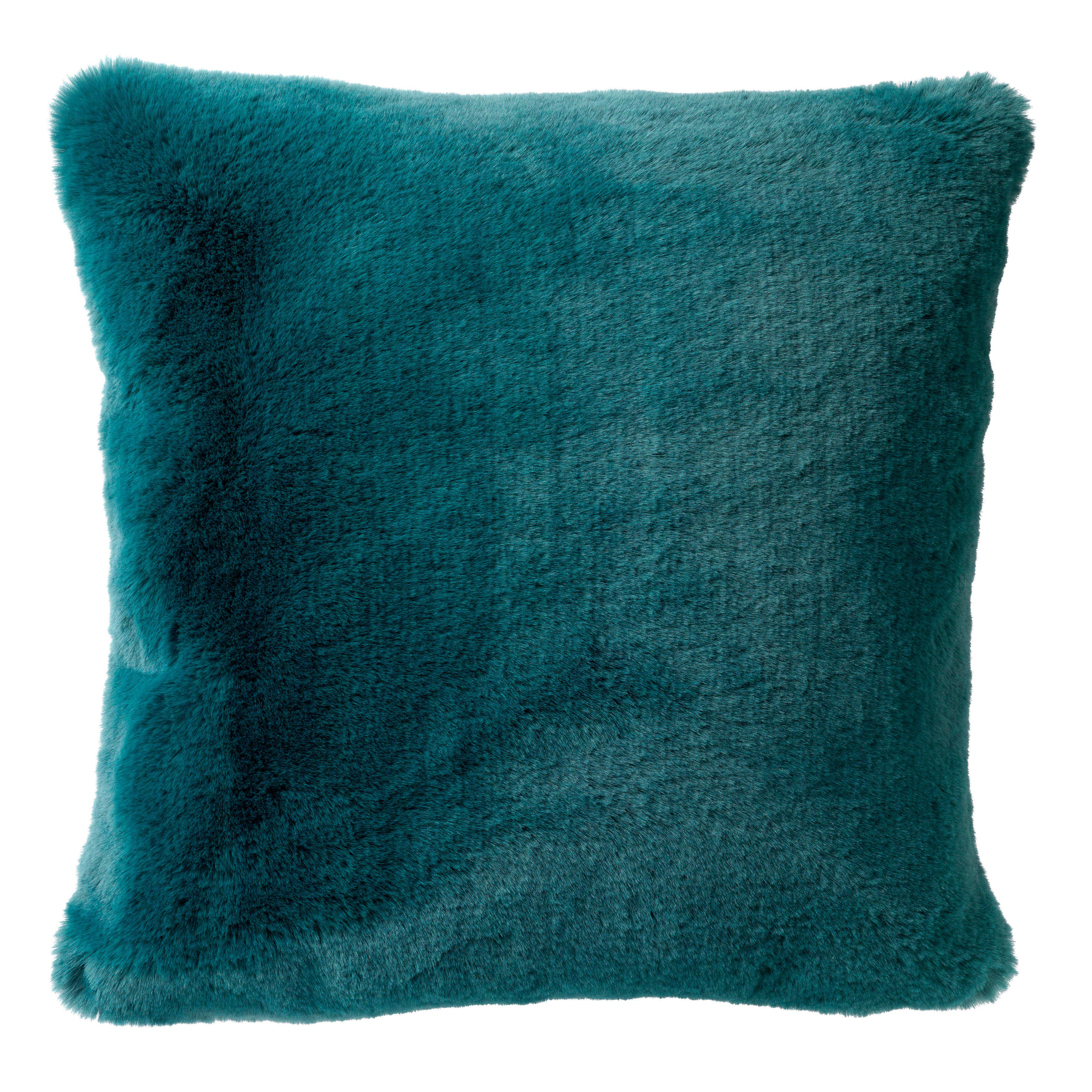 ZAYA - Coussin - vert fausse fourrure 45x45 cm uni