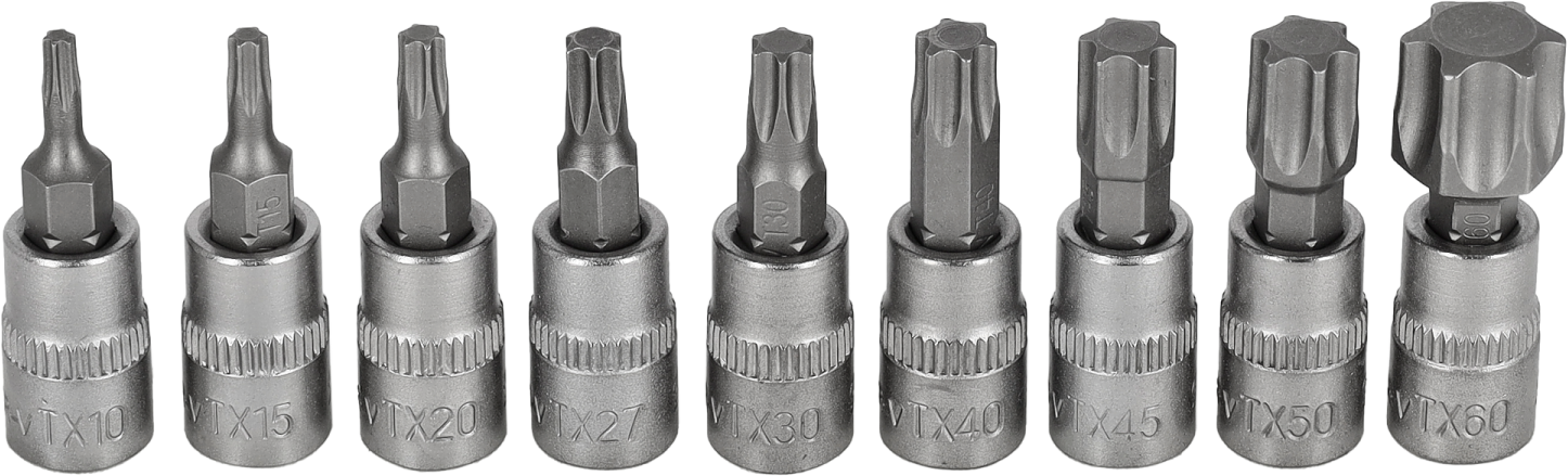 Zestaw bitów na nasadkach 1/4” na listwie 9 szt. STALCO S-54019