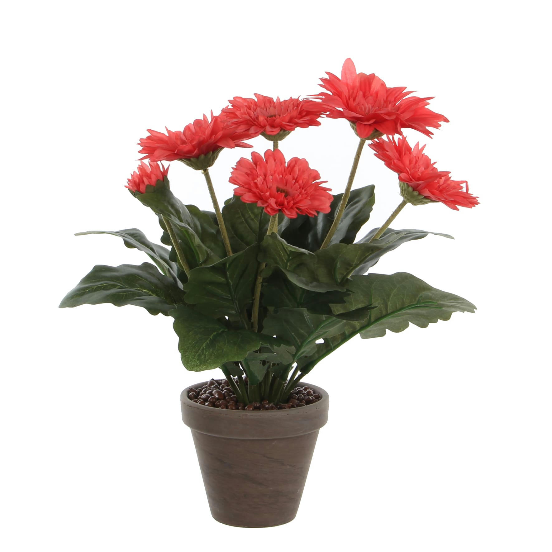 - Gerbera artificielle rose en pot H35