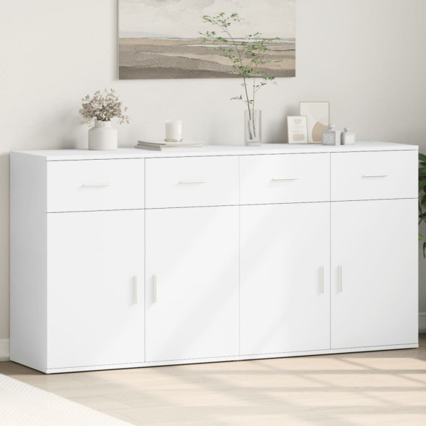 2x Szafka Biała z Drzwiami 79x38x80 cm do Salonu Pokoju Sypialni