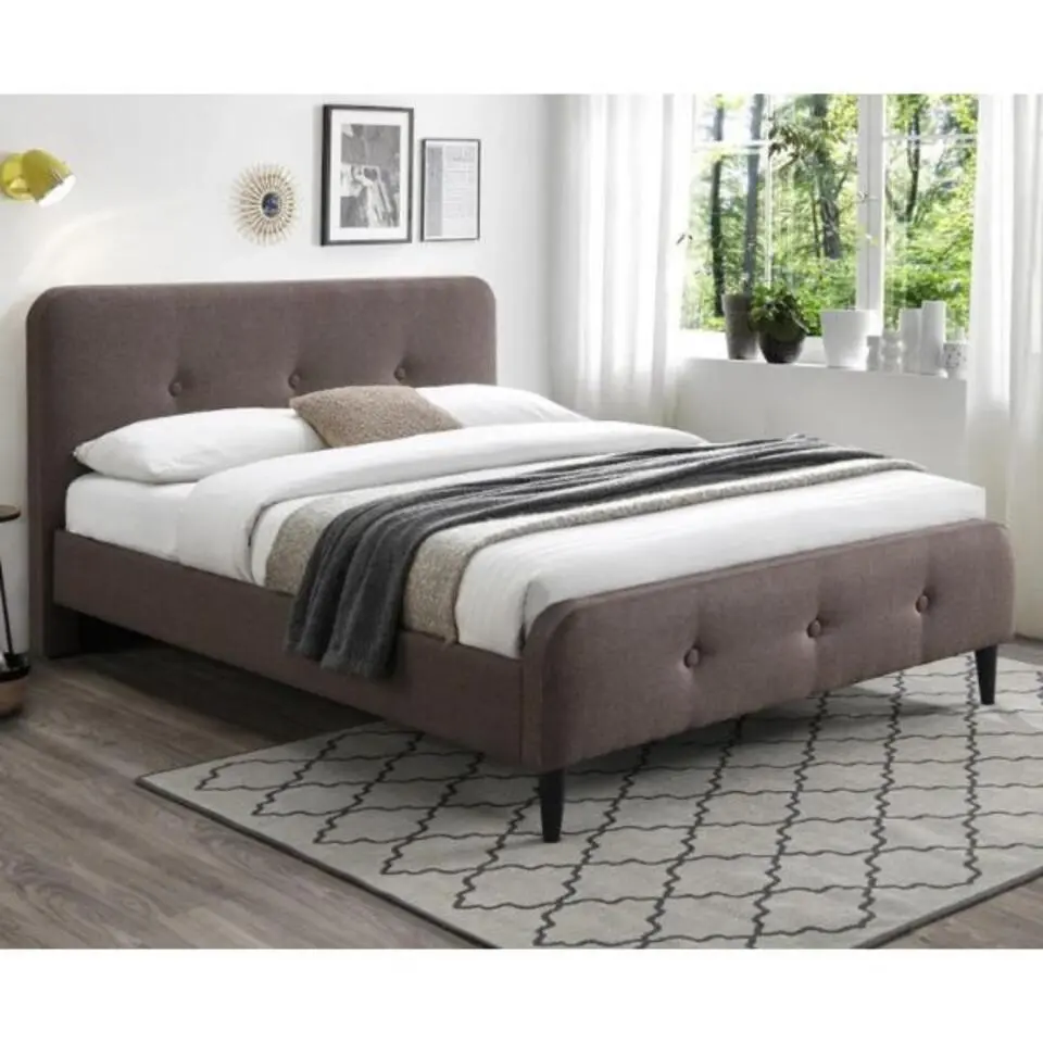 Gestoffeerd bed Vida - 160 x 200 cm - Taupe