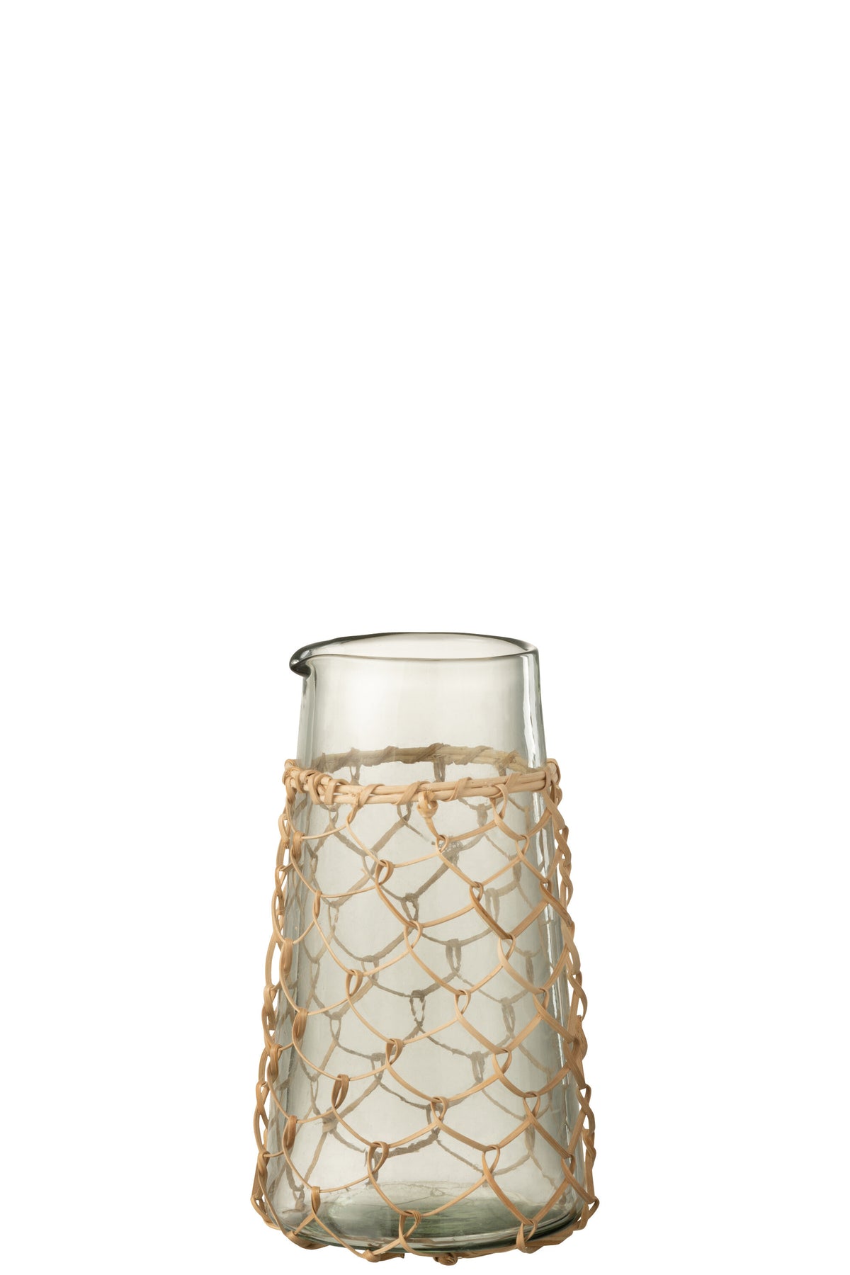 J-Line karaf Breiwerk - glas/riet - transparant - small