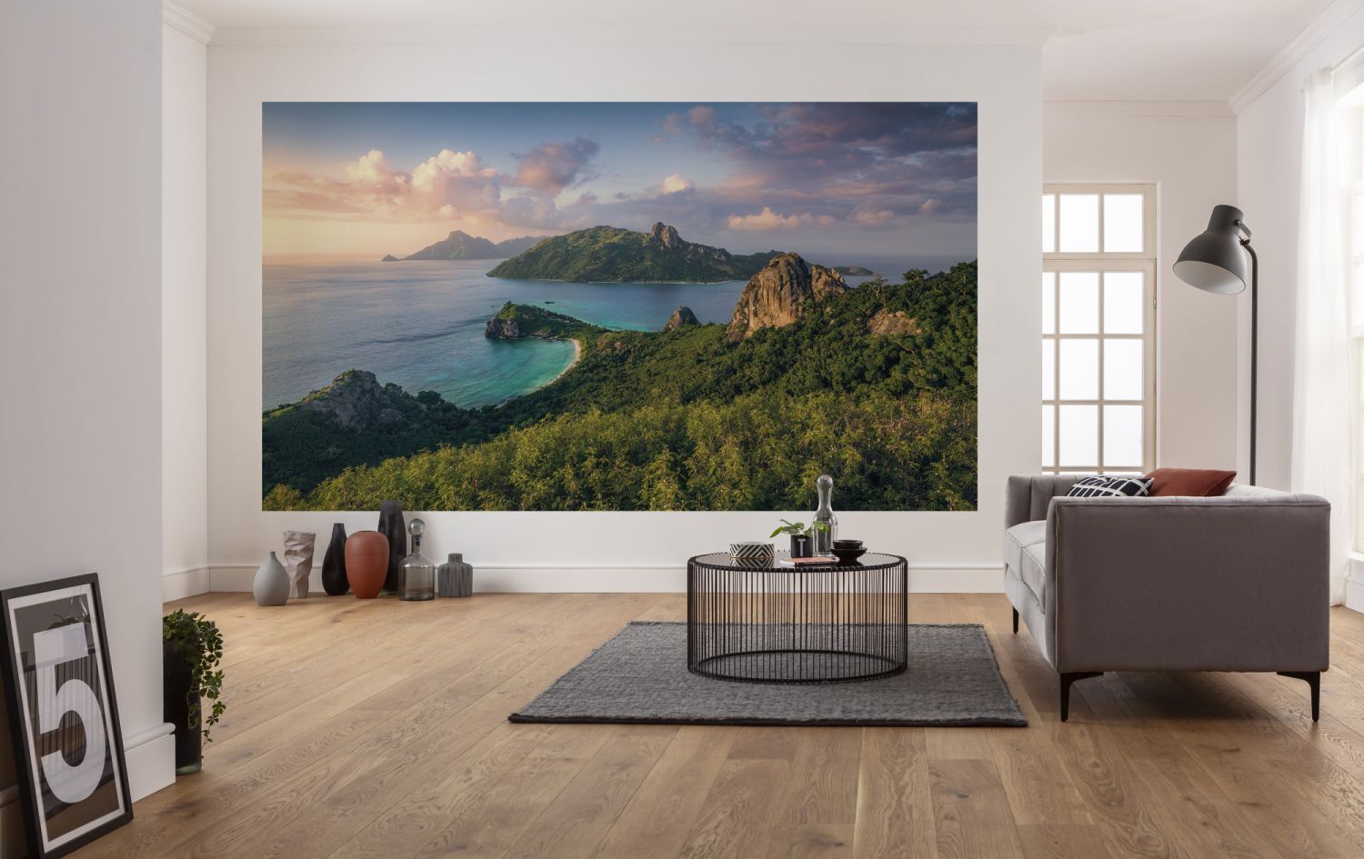 Sanders & Sanders fotobehang landschap met water groen en blauw - 350 x 200 cm - 612592