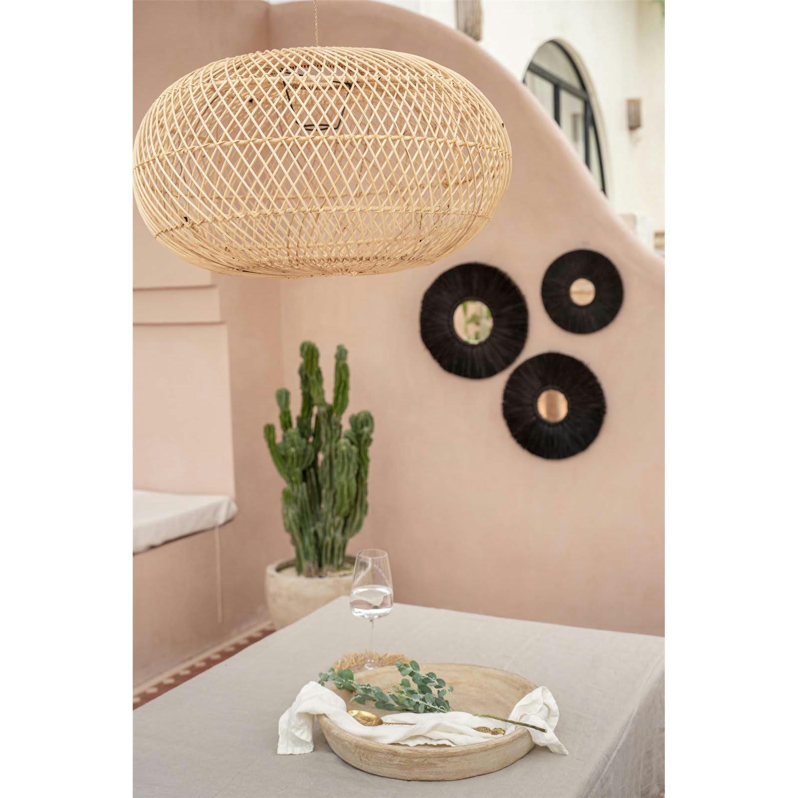 BALI BAZAR - Abat-jour Rotin Bois clair 50x50x35 cm