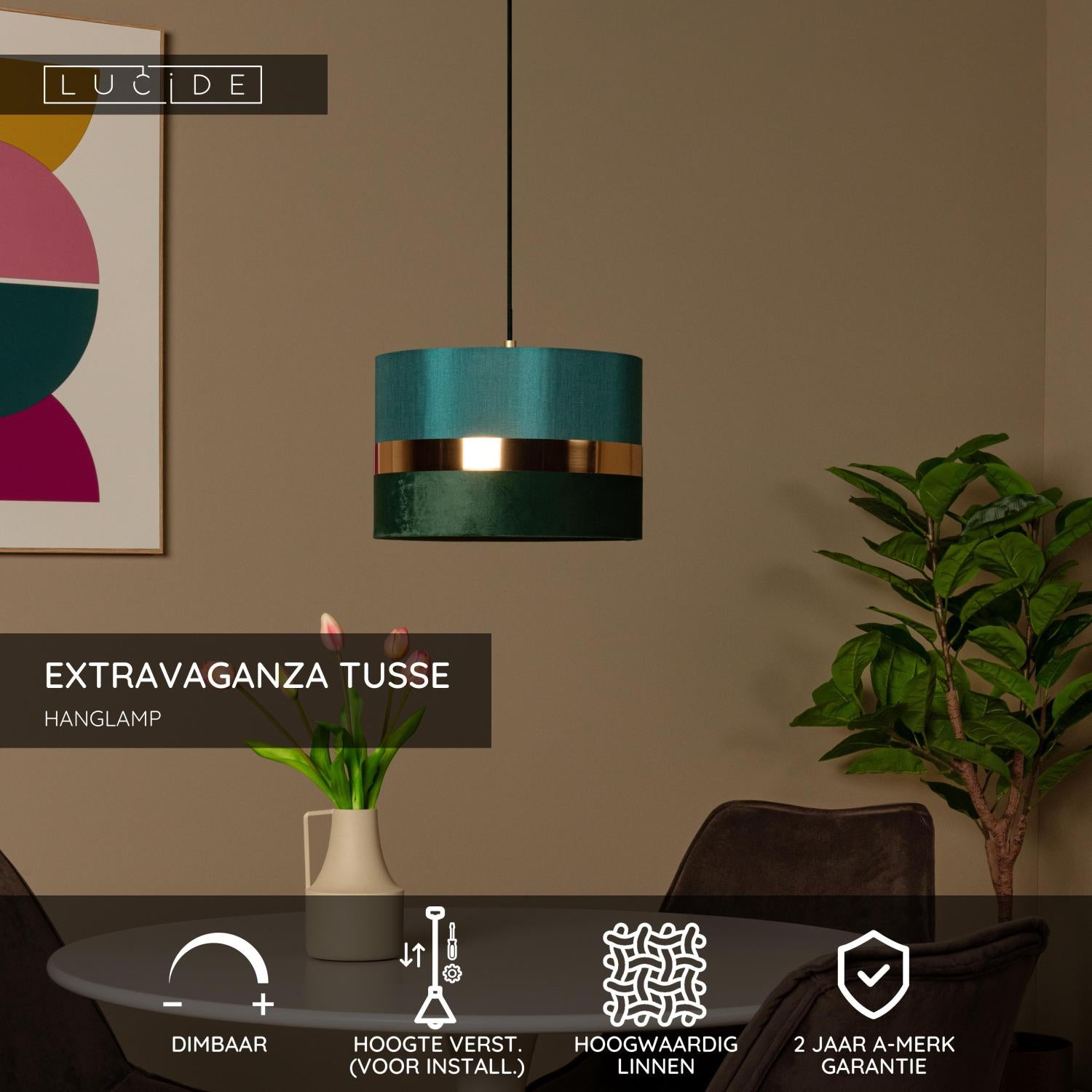 Lucide EXTRAVAGANZA TUSSE Hanglamp - Groen