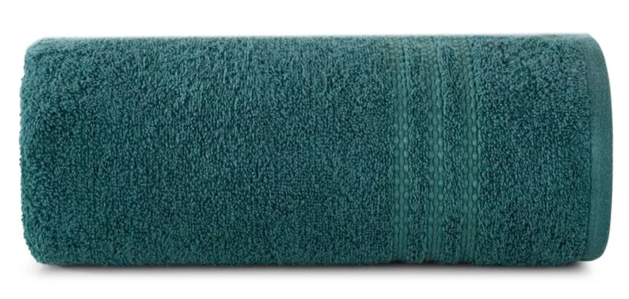 Ręcznik Seba 70x140 07 turkusowy z ozdobną bordiurą w pasy 480 g/m2