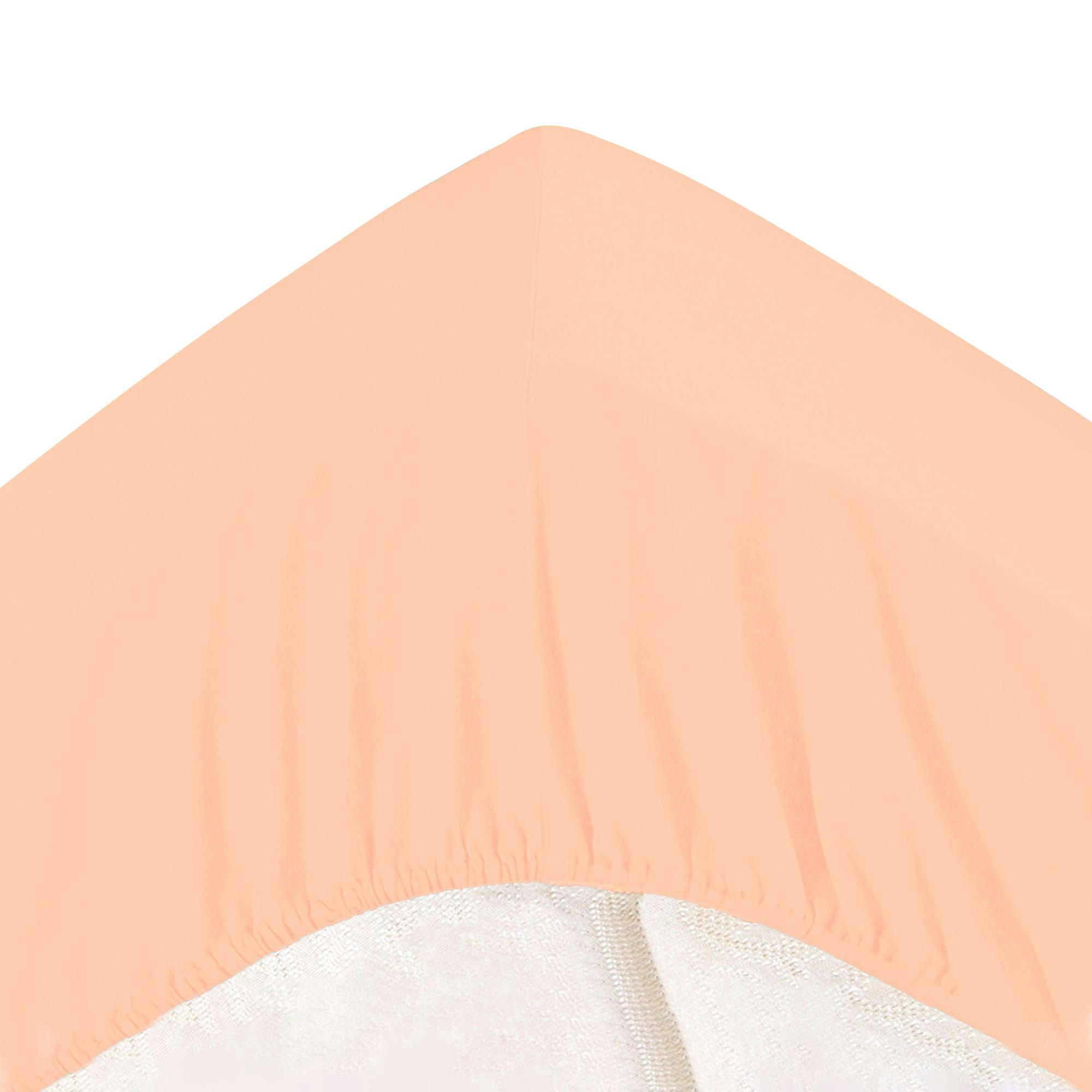 PERCALE - Drap-housse grand bonnet 90x190x32 rose nude en coton