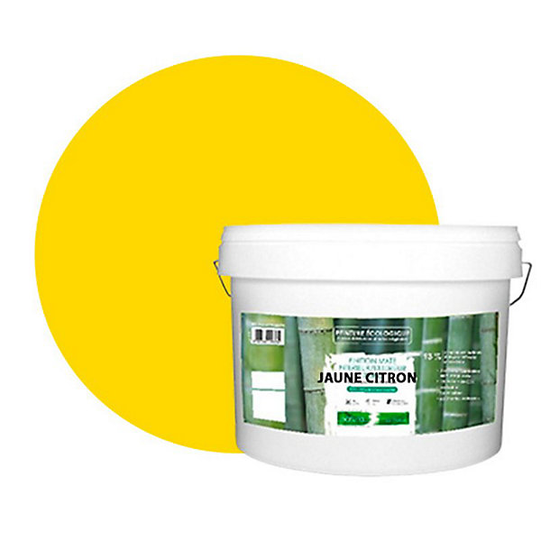 Jaune Citron Peinture interieur exterieur aspect mat Natura - Jaune Citron - 10L