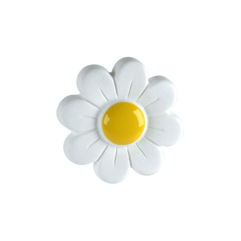 Bouton en résine marguerite blanc Ø 34 mm LINEA BERTOMANI