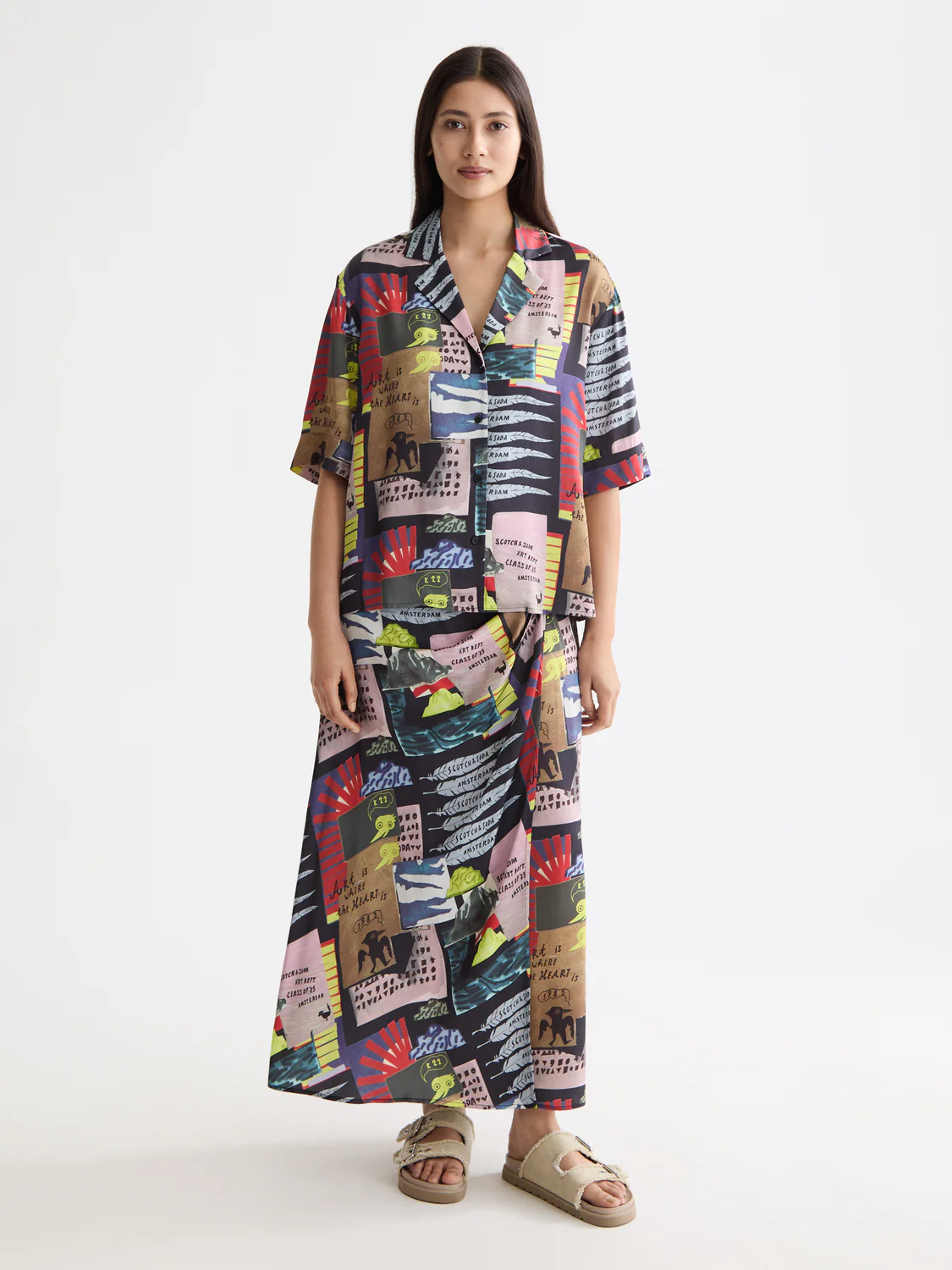 Printed Short Sleeve Fluid Shirt