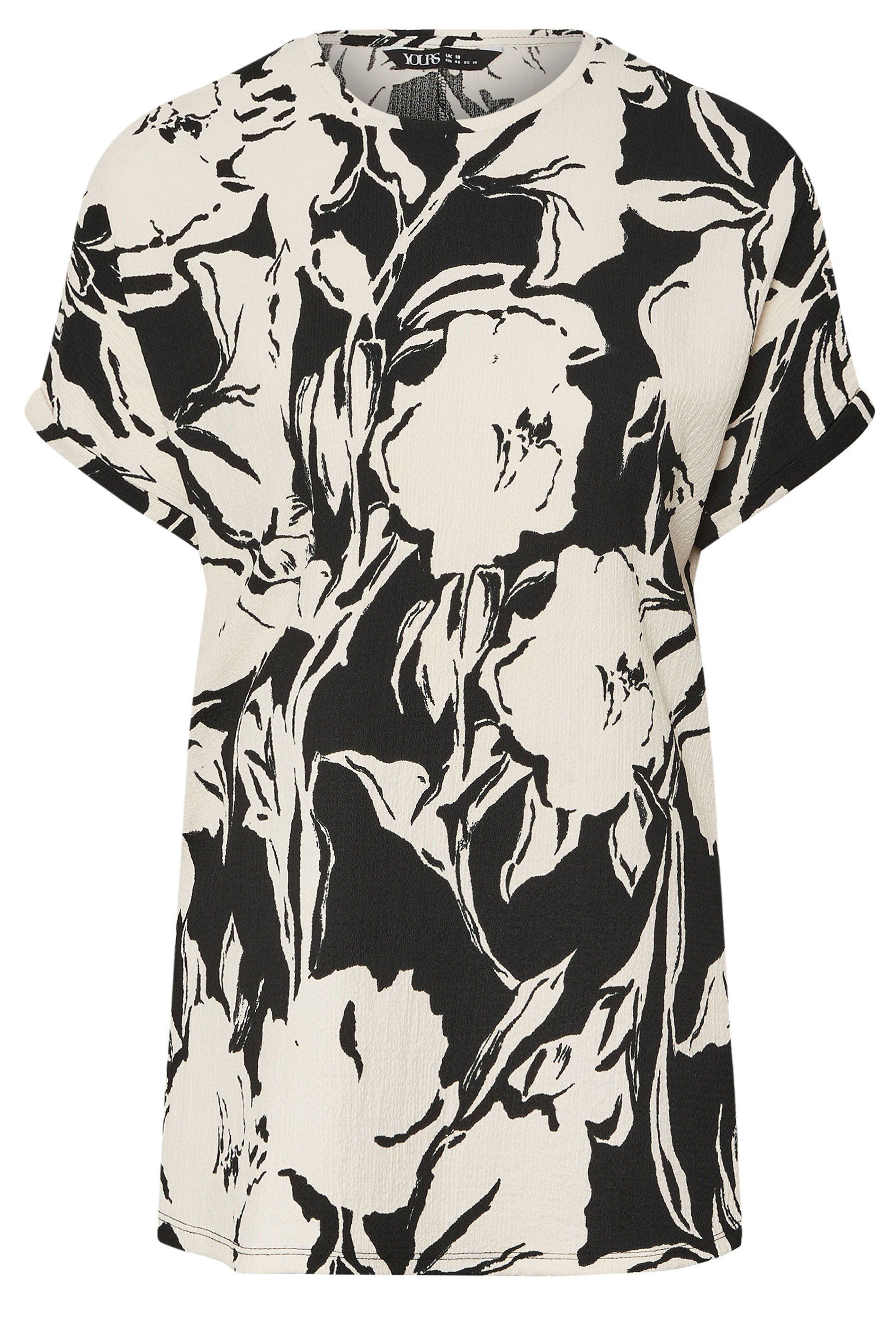 Yours Abstract Floral Print Textured Top