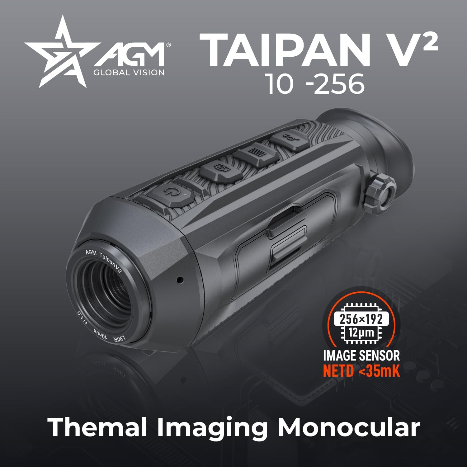 AGM Global Vision Taipan V2 Thermal Imaging monocular for Hunting with Advanced 12μm Sensor  Video Recording  WiFi  IP67 Waterproof