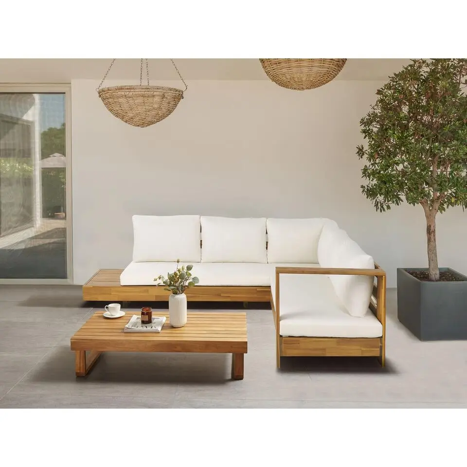 MARETTIMO - Loungeset - Gebroken wit - Linkszijdig - Acaciahout