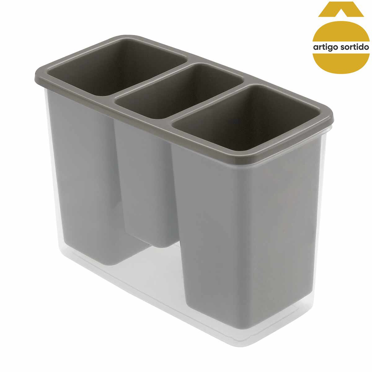 Porta talheres retangular com 3 divisórias