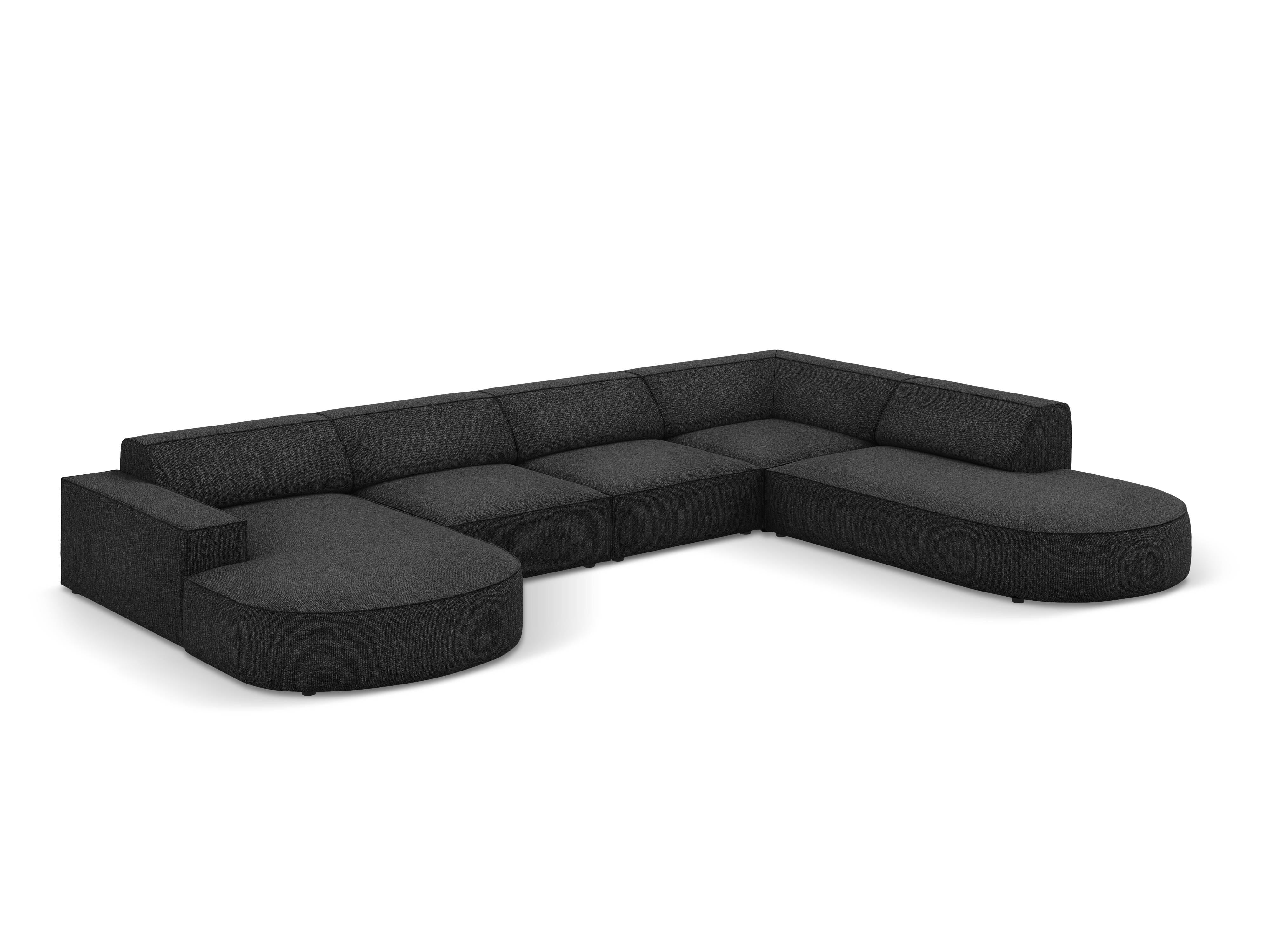 7-zitshoekbank Jodie rechts chenille afgerond