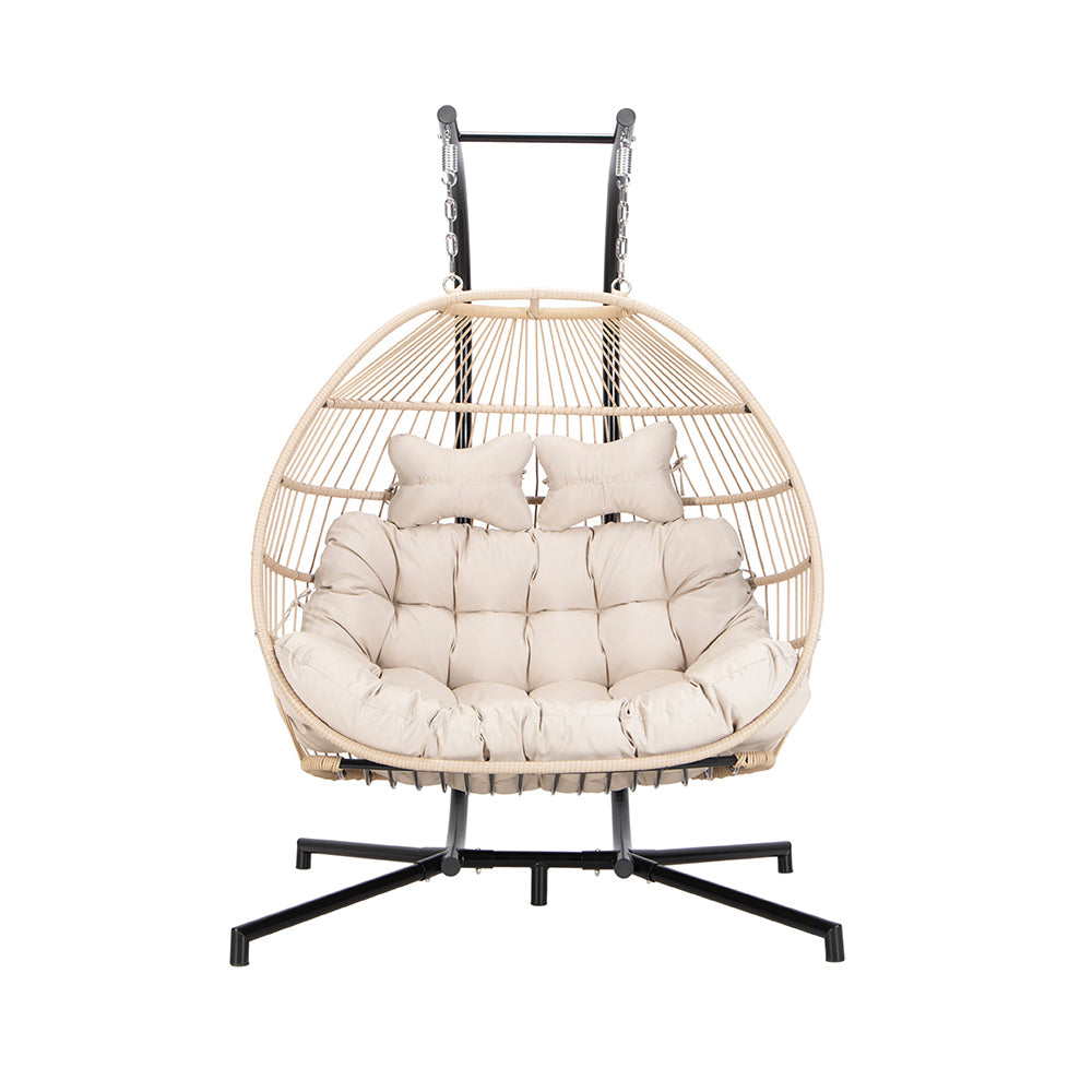 HOME DELUXE hangstoel LOMA – 2 zits beige