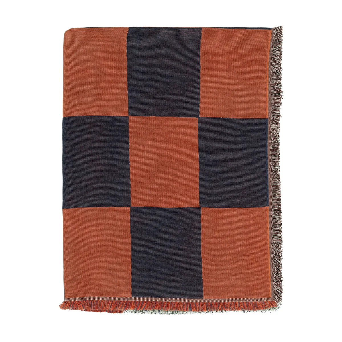 Marimekko - Kukko Ja Kana Decke, 130 x 170 cm, off-white / dunkelblau, orange rot