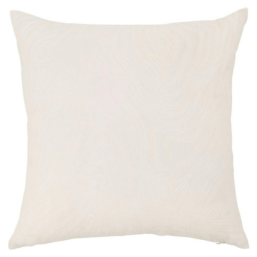 YONO - Housse de coussin en coton écru motif surpiqué 40x40