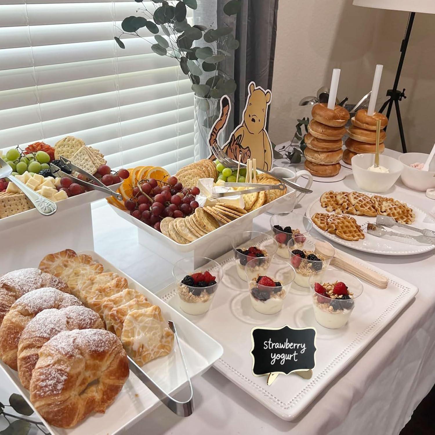 12PCS Mini Chalkboard Signs with Stands, Reusable Food Labels for Buffet, Wedding, Candy Bar, Bake Sale, Party Table & Catering Decor