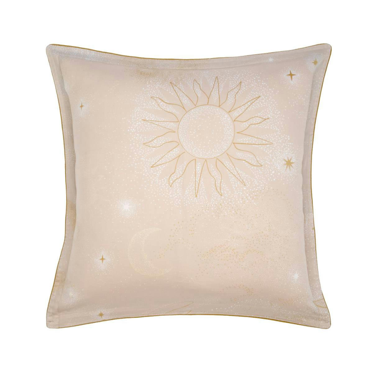 ASTRES - Taie d'oreiller en satin de coton lavé bleu 65 x 65 cm