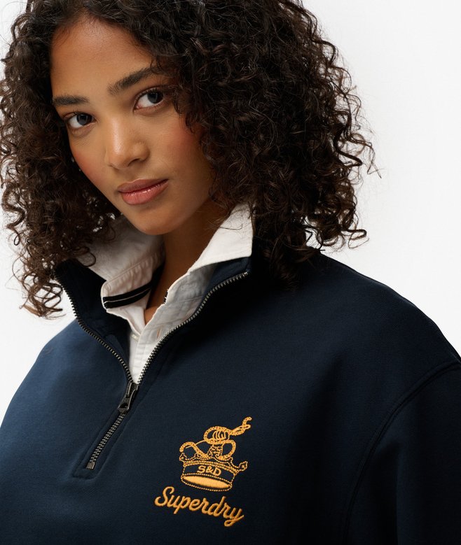 Country Club Crest Half Zip Sweatshirt