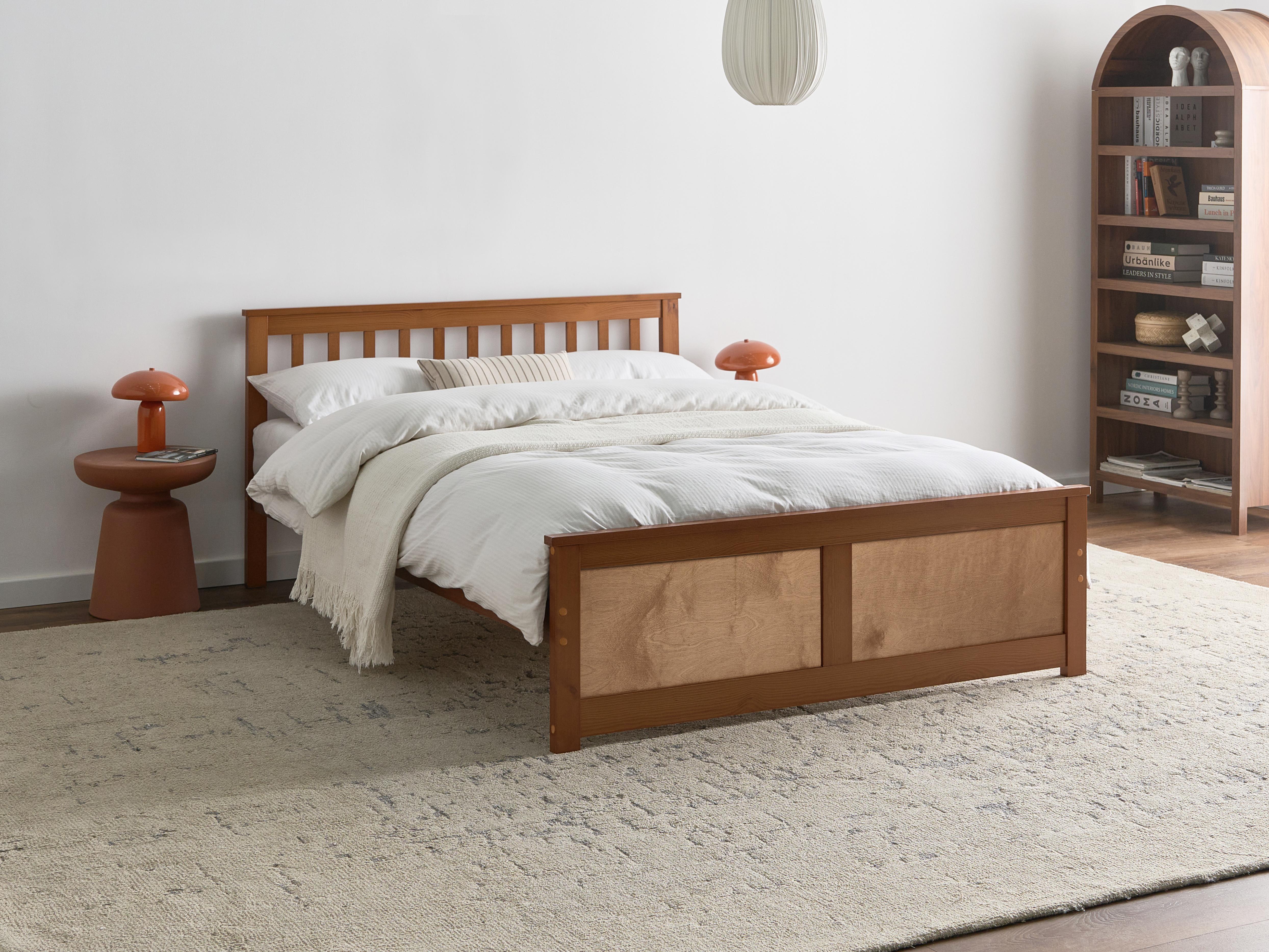 Bed Pine Wood OLENDON 140 x 200 cm (EU Double) Brown