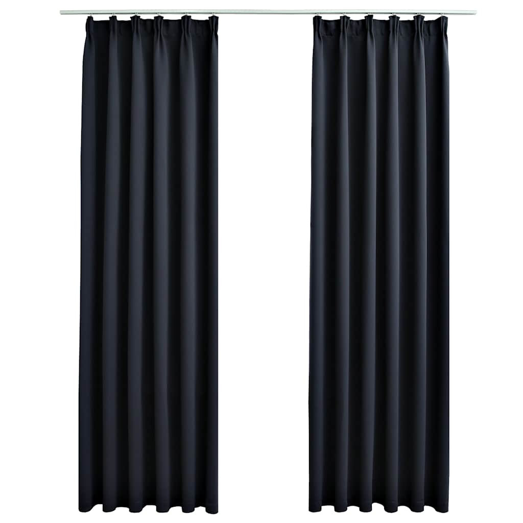 Zasłona Antracyt 140 x 175 cm Tkanina vidaXL