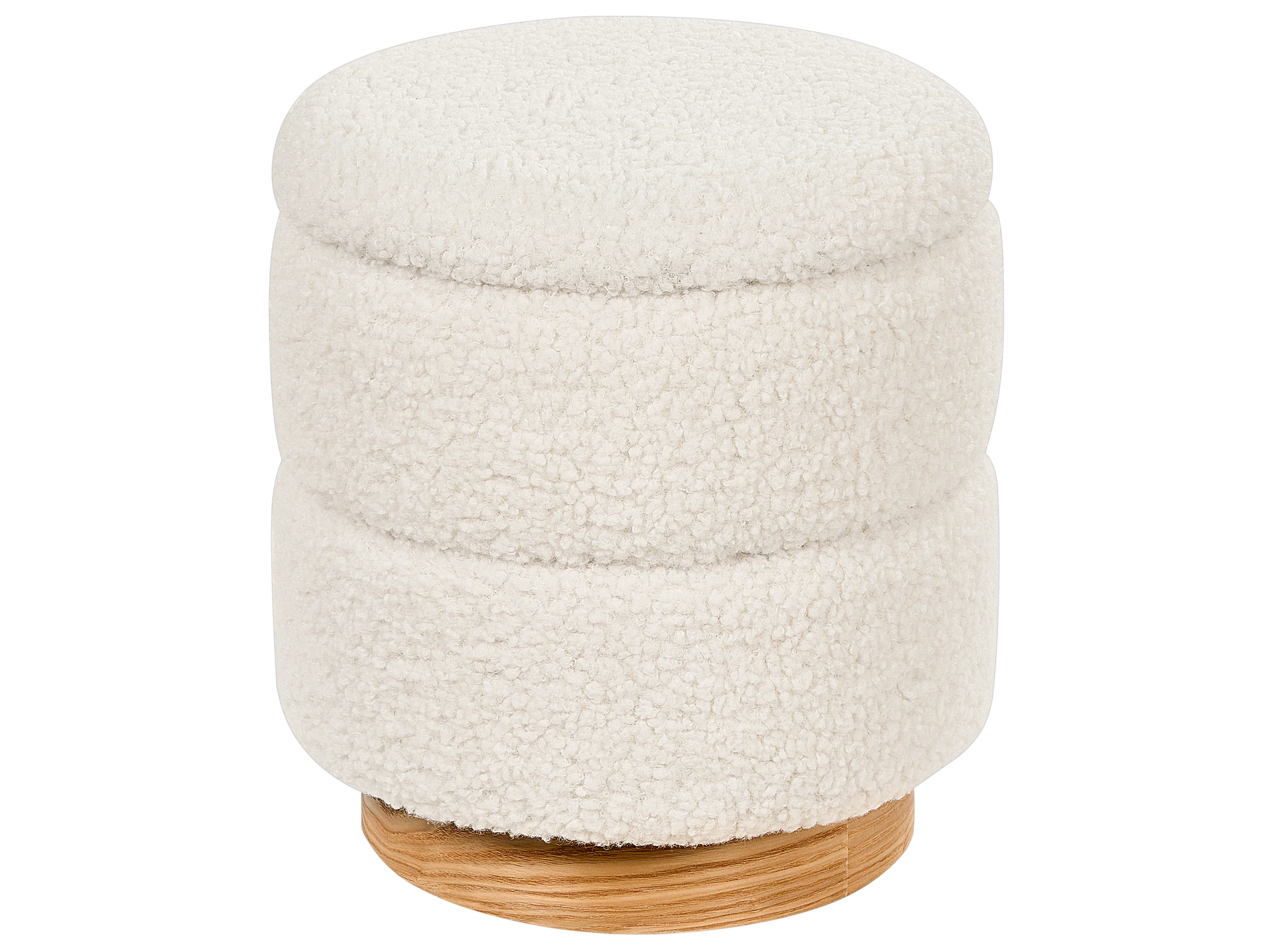 Storage Pouffe OGDEN Boucle White