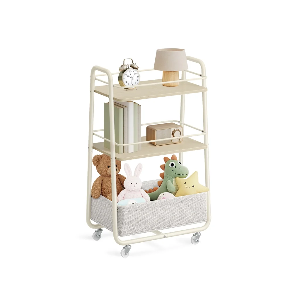 Chariot de rangement en tissu sur roulettes polyvalent