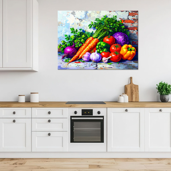 Obraz do kuchni jadalni, Kolorowe Warzywa Rośliny 30x20