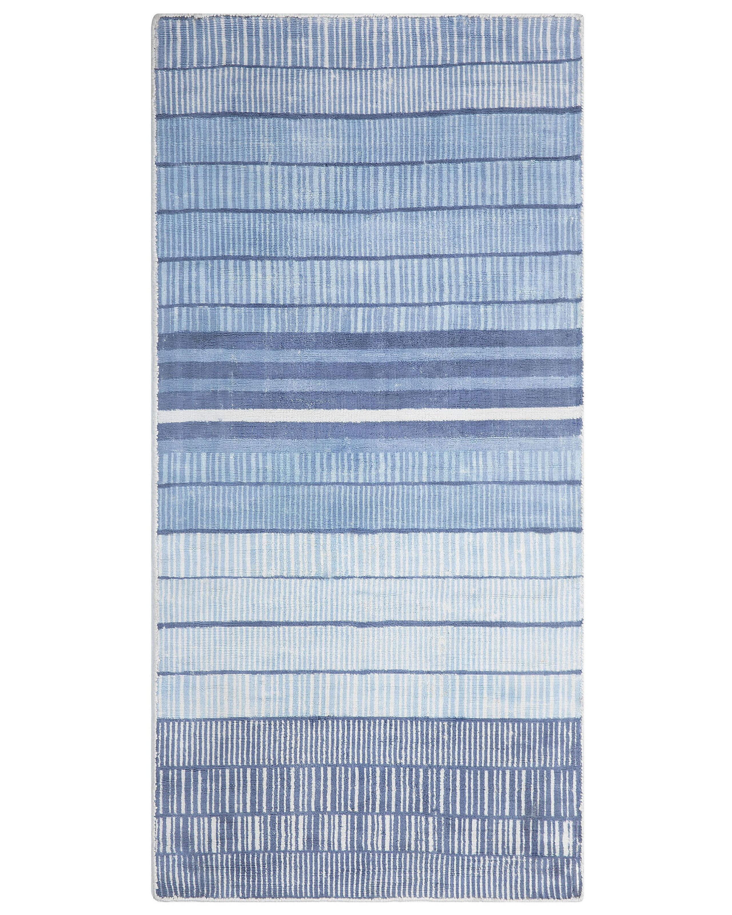 Dywan w paski 80x150 cm jasnoniebieski