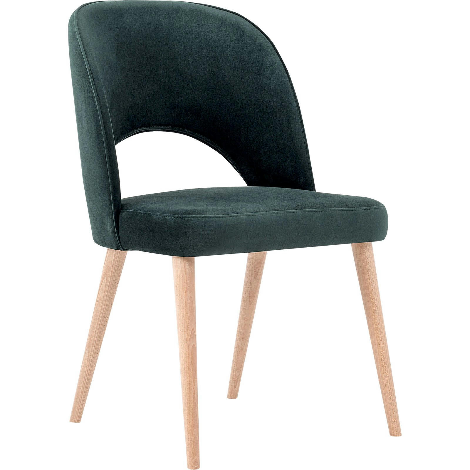 BUKO - Chaise Tissu Vert H. assise 46 cm
