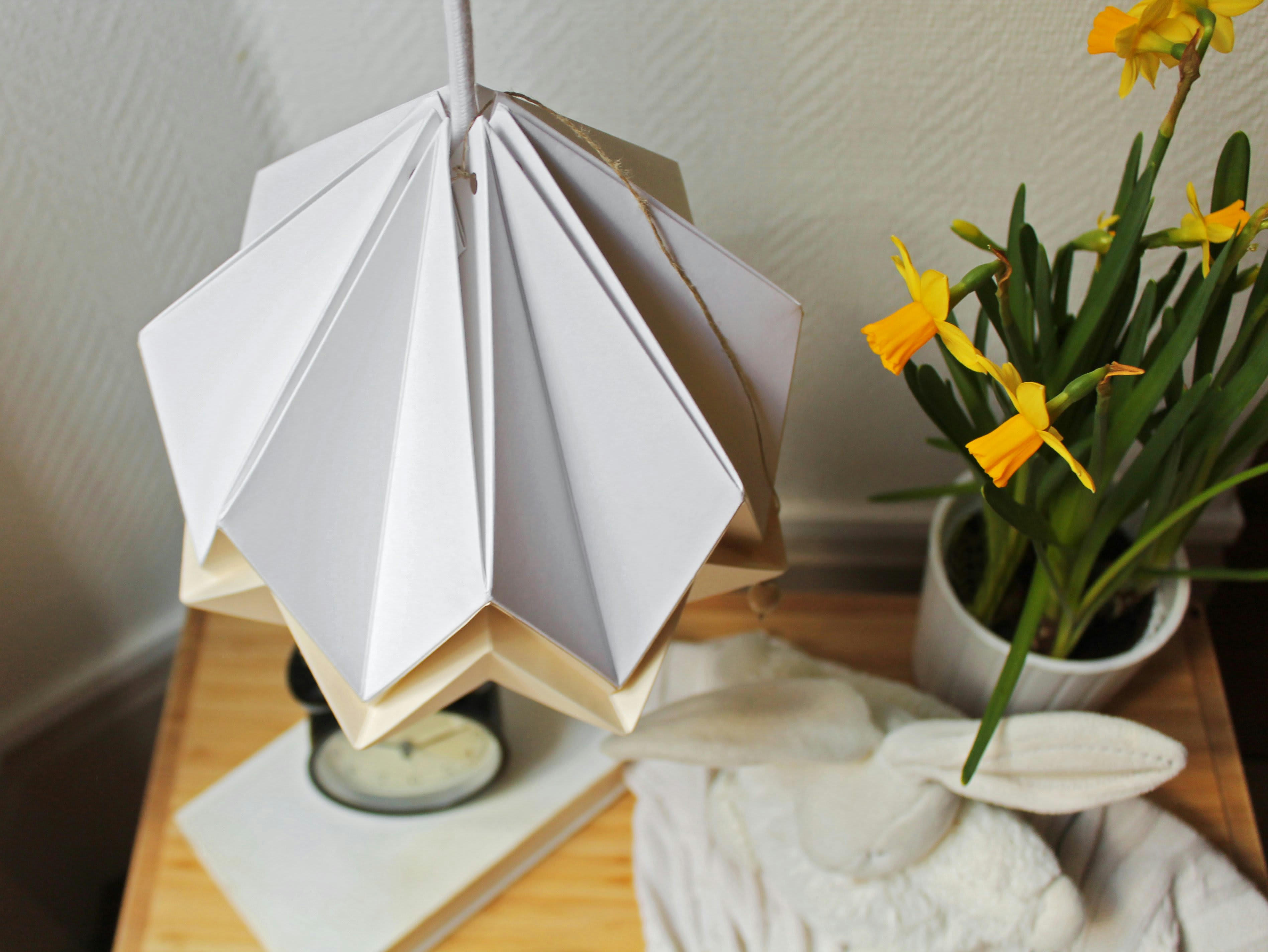 HANAHI - Suspension origami bicolore en papier taille S