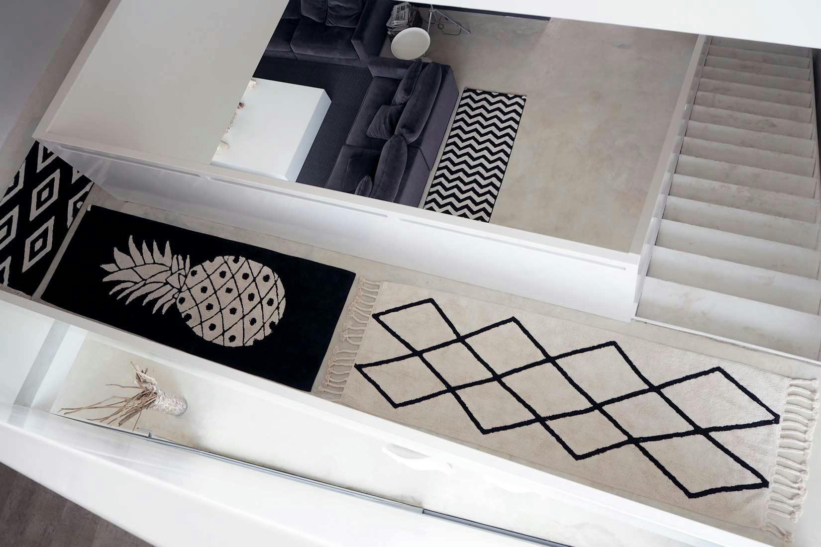 BEREBER CLASSICS - Tapis ethnique design en coton beige 80x230